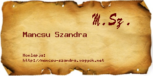 Mancsu Szandra névjegykártya